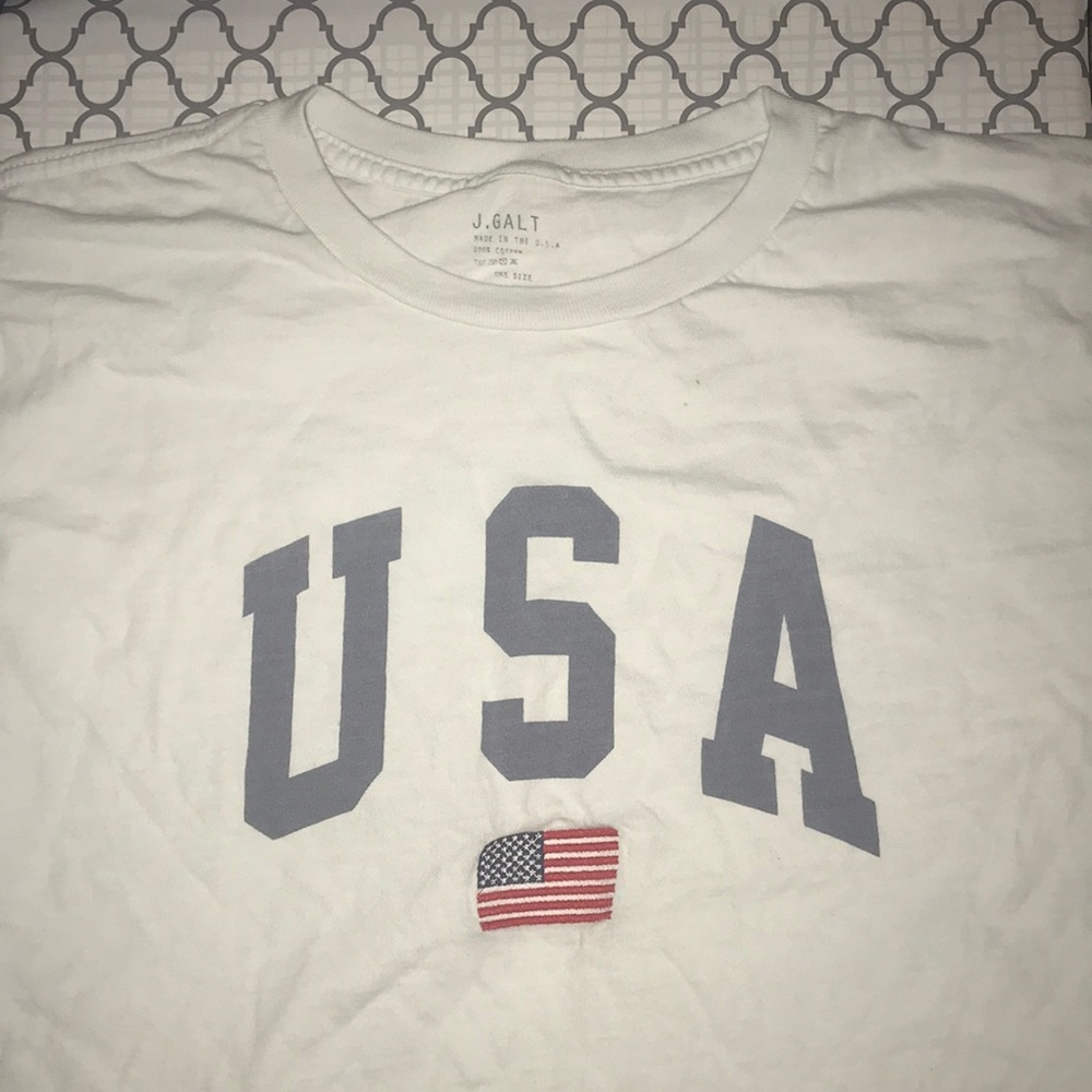 Usa long sleeve cropped tee